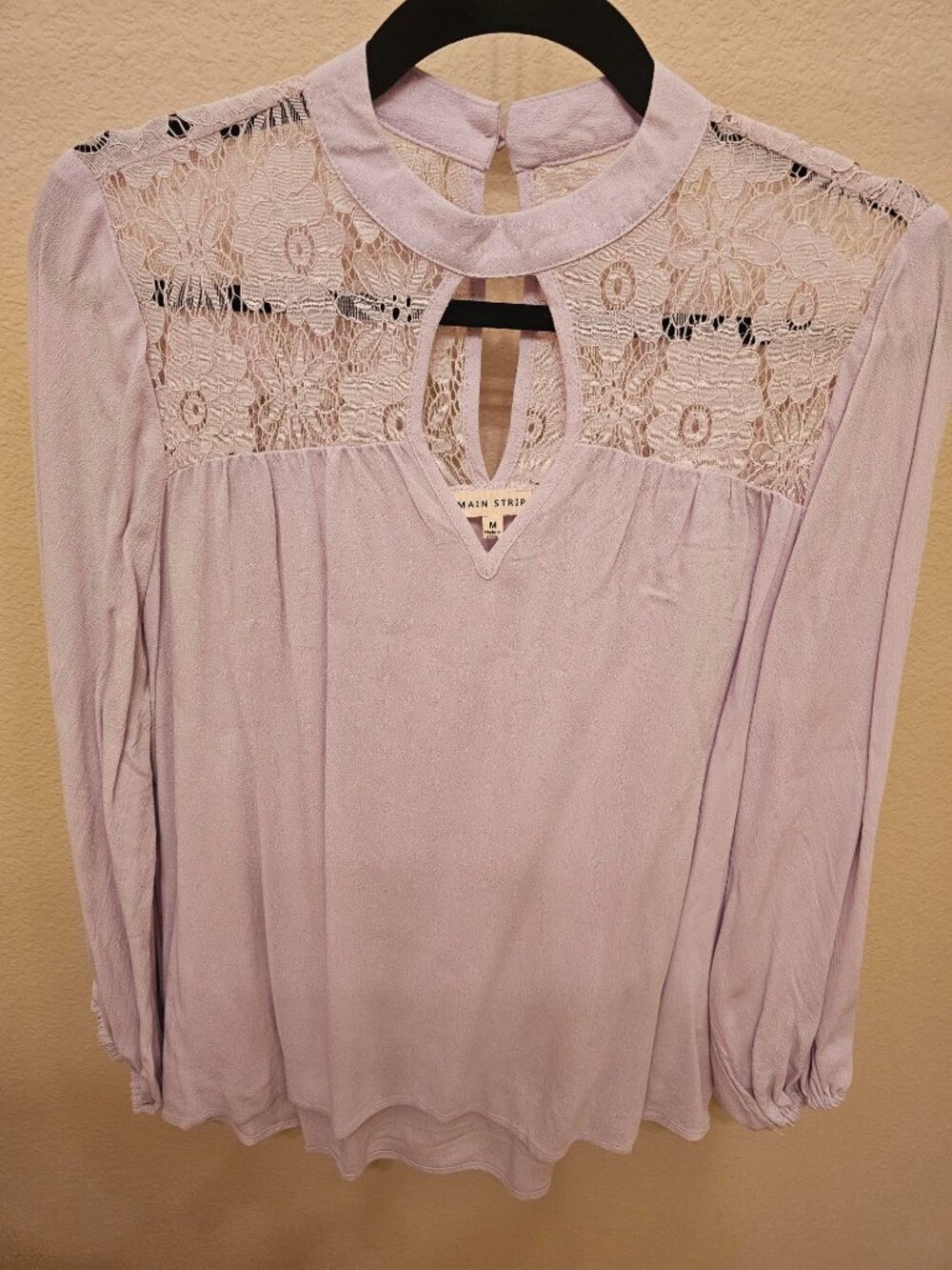 Main Strip Medium Lilac Long Sleeve Blouse